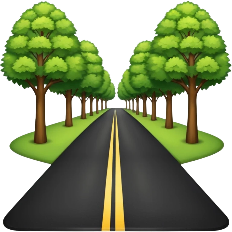 roadway with trees on the sides emoji emoji