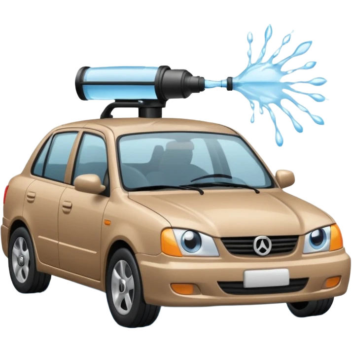 a car shooting water at protests emoji