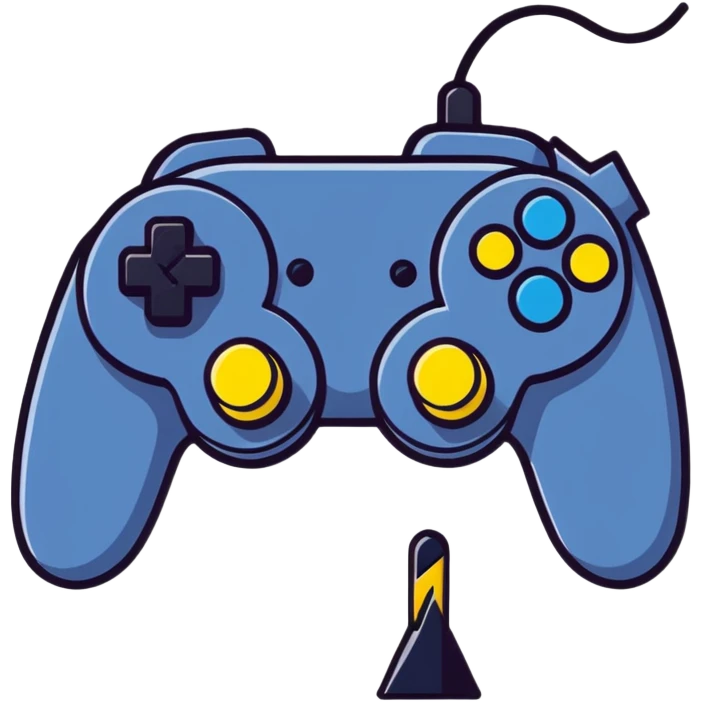 Classic joystick with lightning bolts emoji