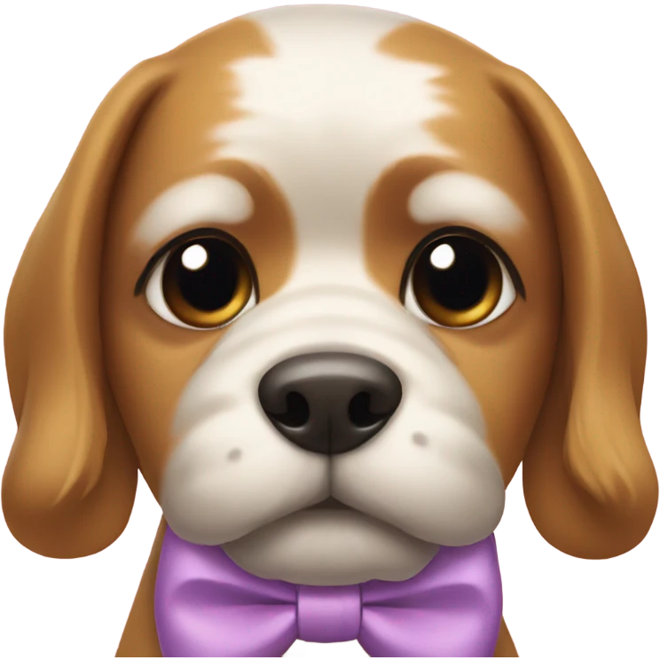 Dog wearing a bow emoji