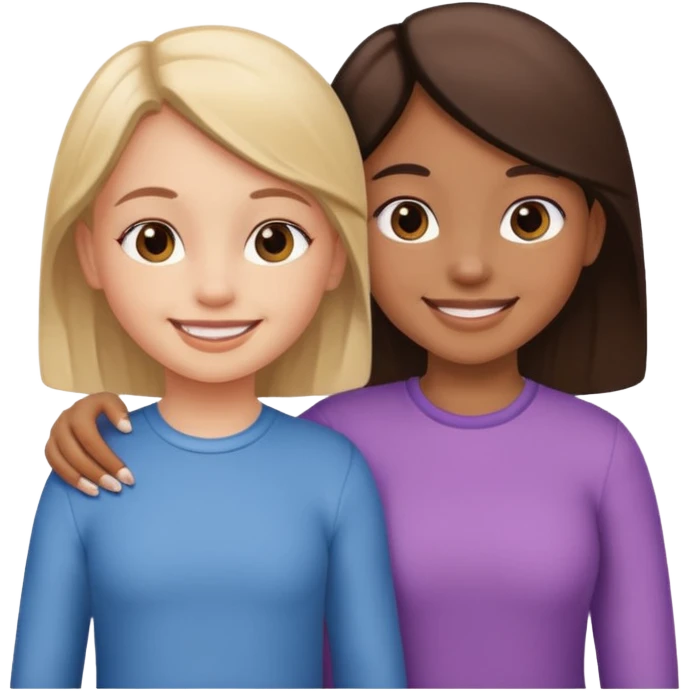a little girl and a woman side by side, both smiling and looking alike emoji