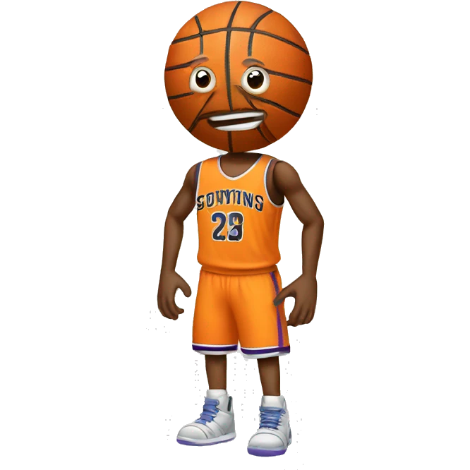 Basketball with legs and arms emoji