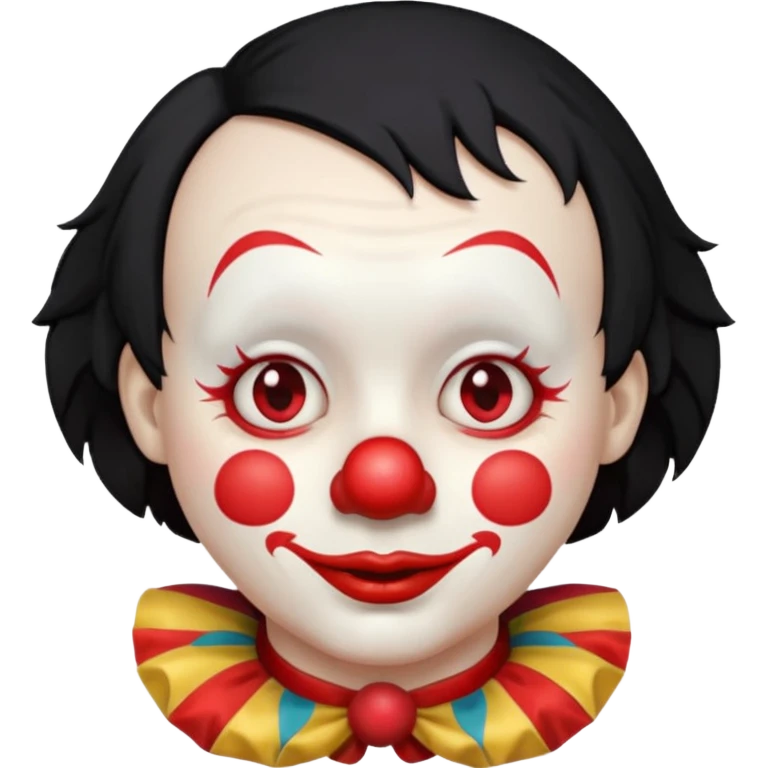 short black haired clown emoji