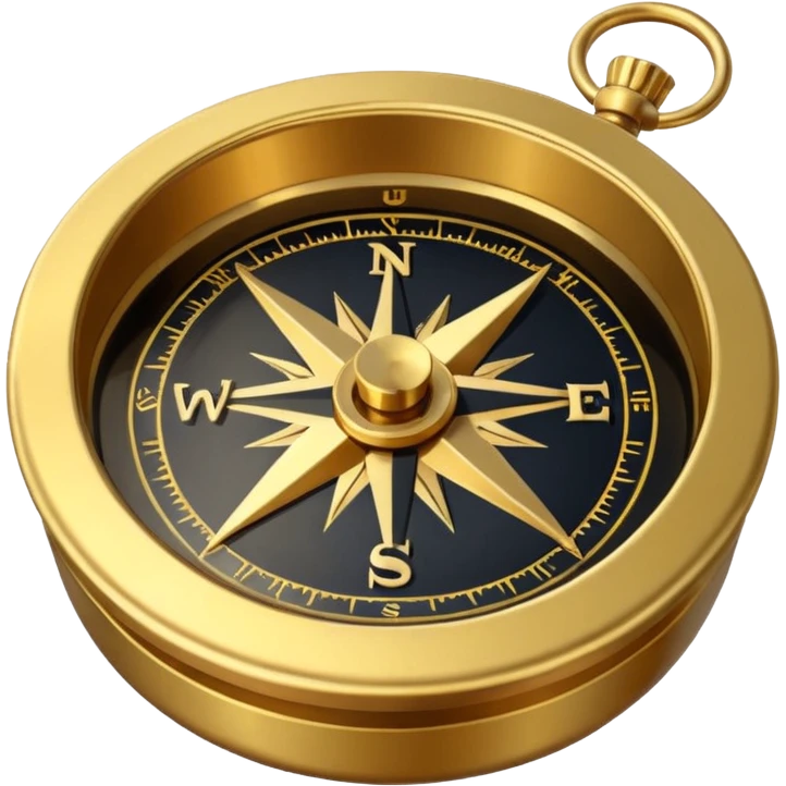 pirate compass object icon, brass compass, adventure style, 3D cartoon, mobile game icon style, centered, clean background, no text, no watermark
 emoji