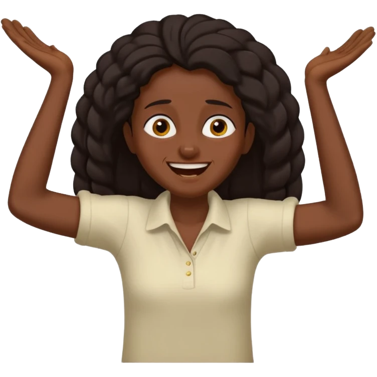 Baiza Ethiopian, dark hair Oldest but immature, no filter, funny Pose: laughing wildly, arms flailing emoji