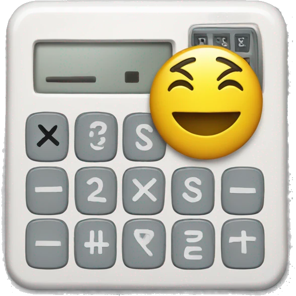 A calculator with a smiley face on it emoji