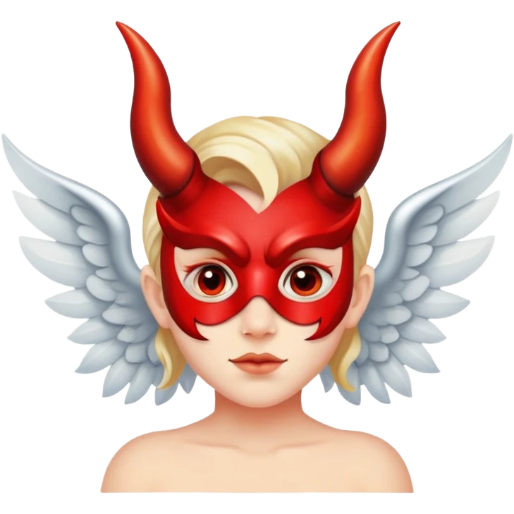 Angel with devil mask emoji