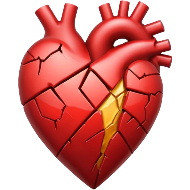 Heart slammed into the ground, cracks  emoji