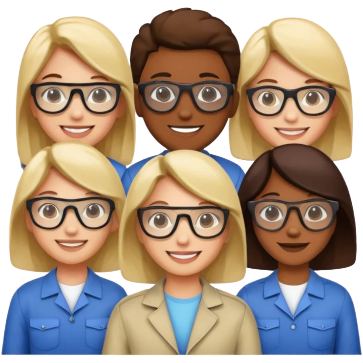 people with protective glasses emoji