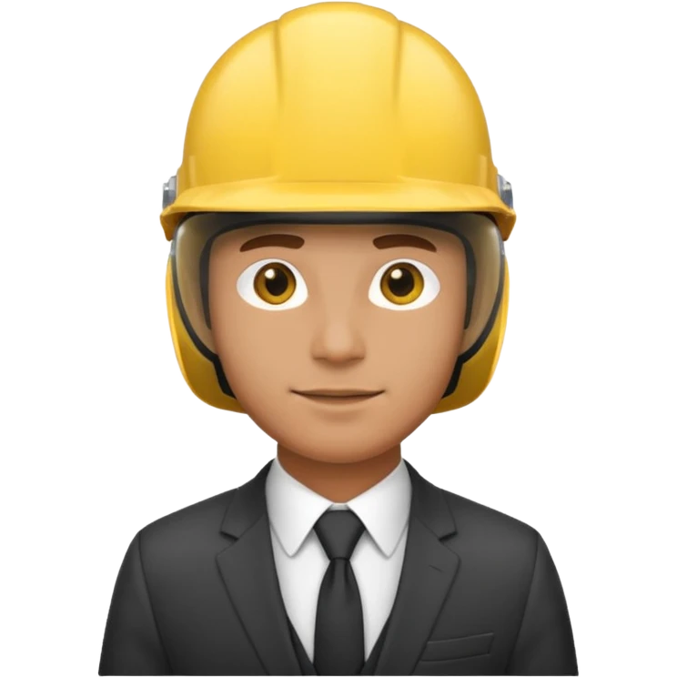 suit with yellow helmet man emoji