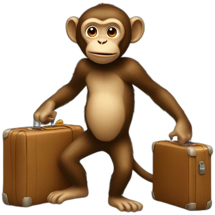 monkey with suitcase emoji
