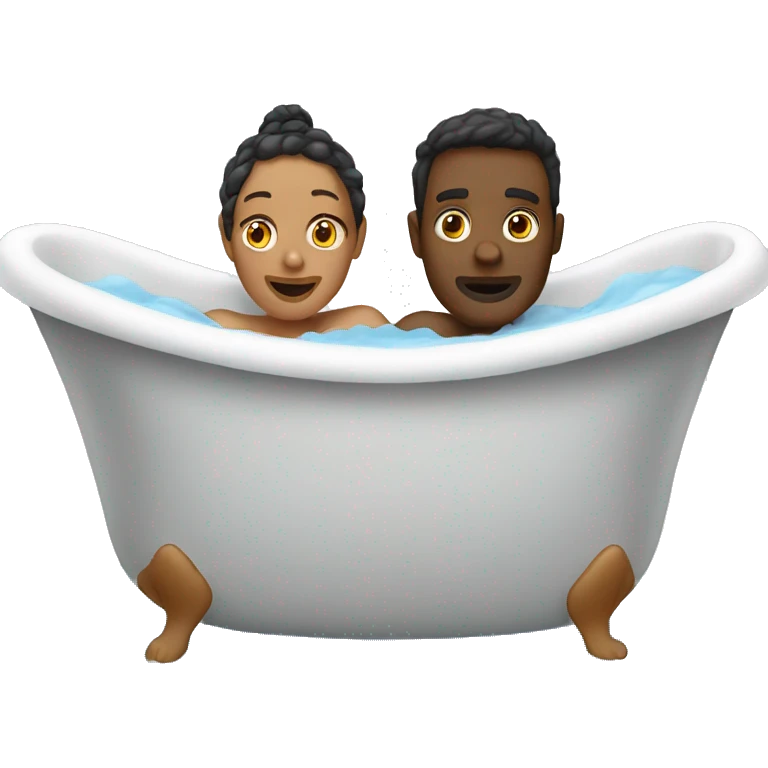 two people in a bathtub emoji