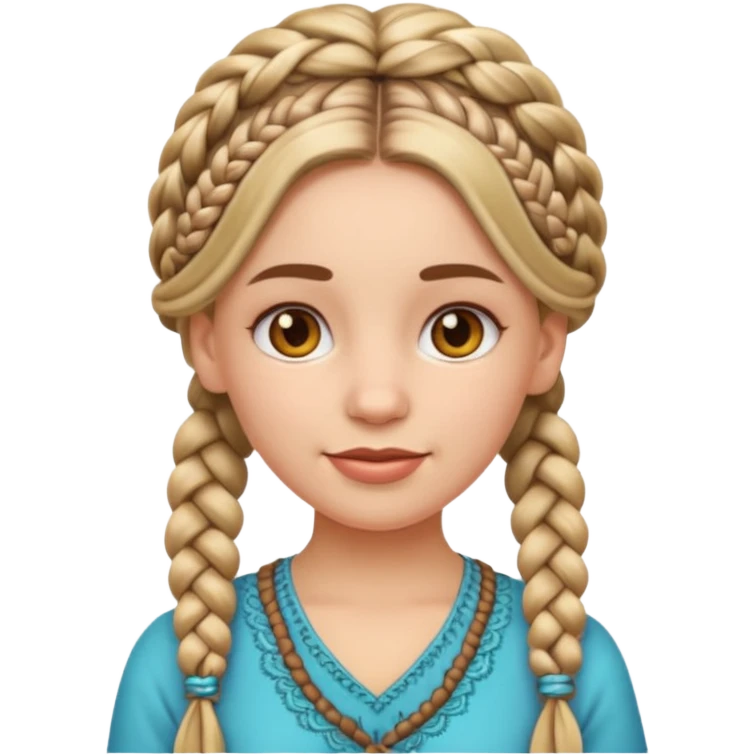 Emoji girl with boho braids  emoji