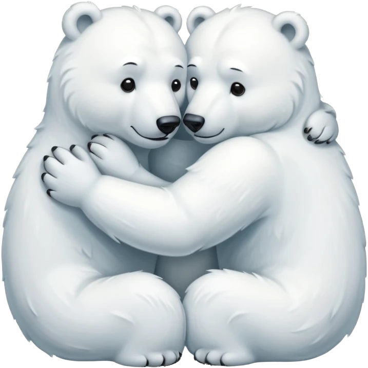 two polar bears hugging  emoji