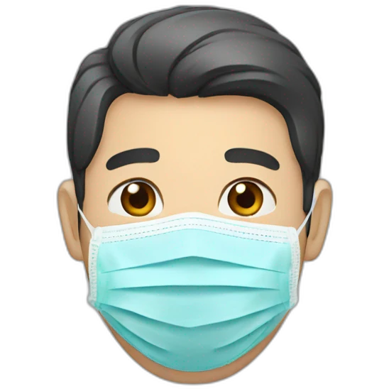 Asian Man with N95 Mask emoji