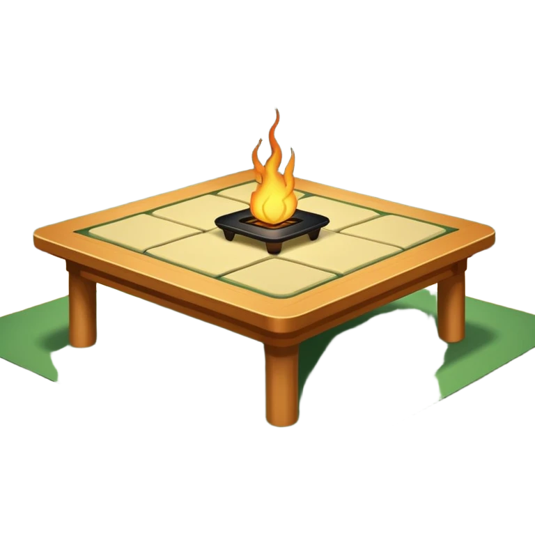 Japanese kotatsu table - green emoji