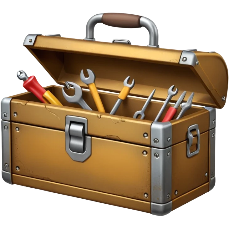 3D Brown golden toolbox emoji