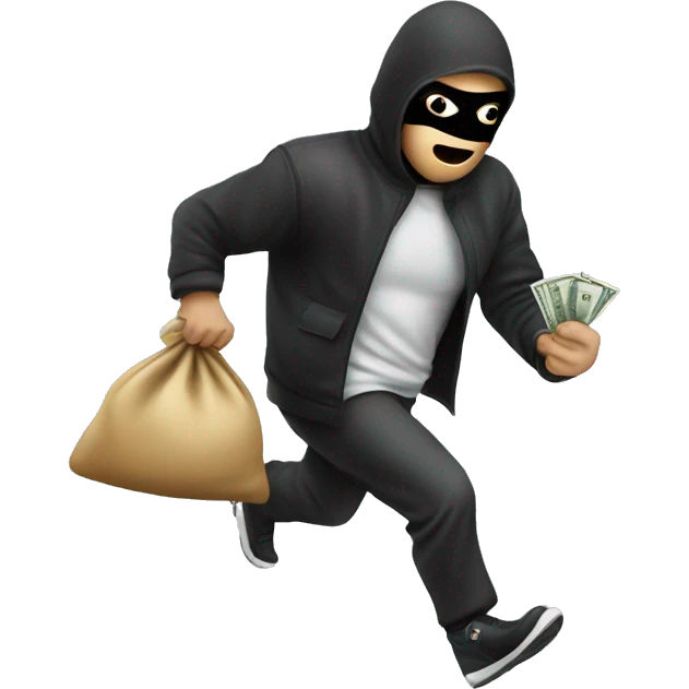 a robber with a money bag running facing to the left emoji