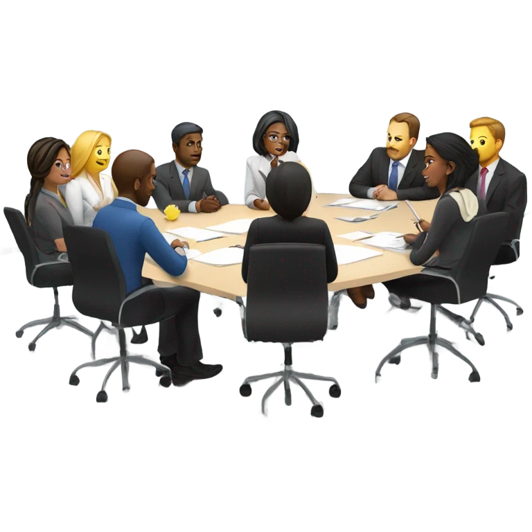 team meeting at a table emoji