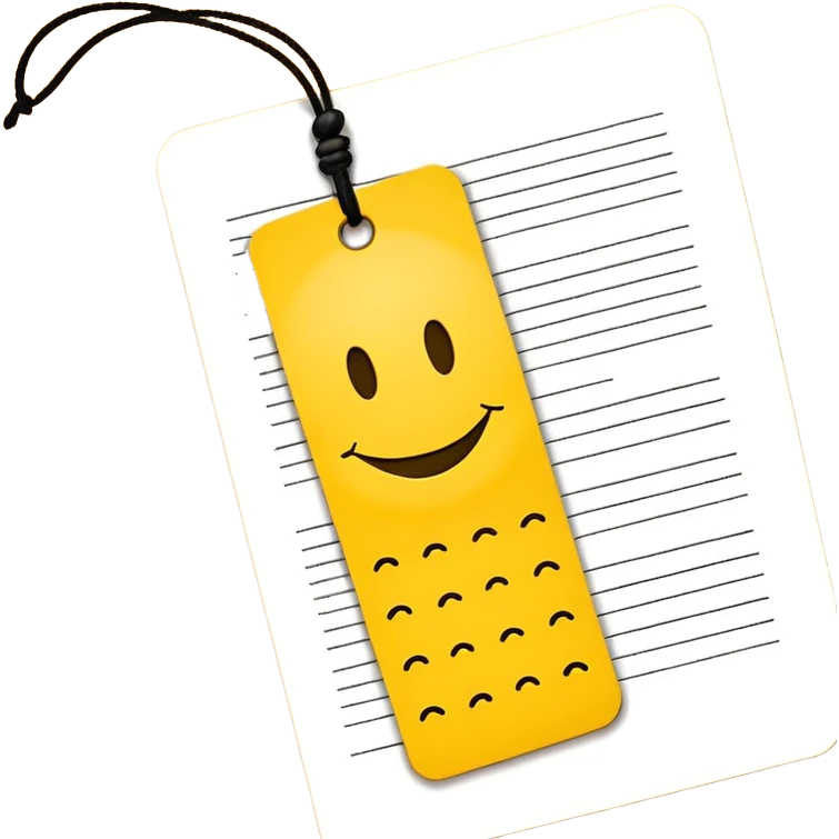 smiley face patterned rectangler bookmark emoji