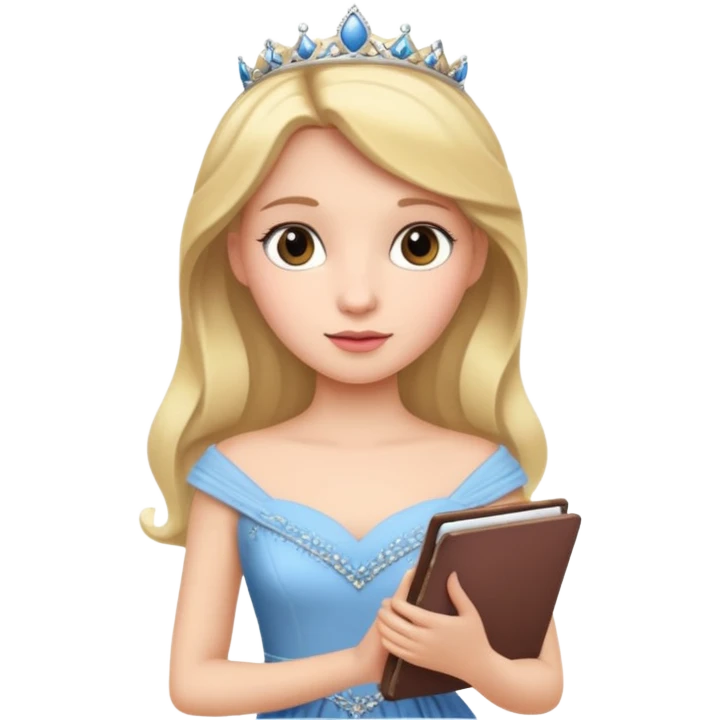 The princess holding a notepad emoji