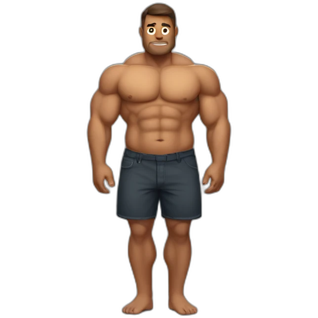 muscular man with fat belly emoji