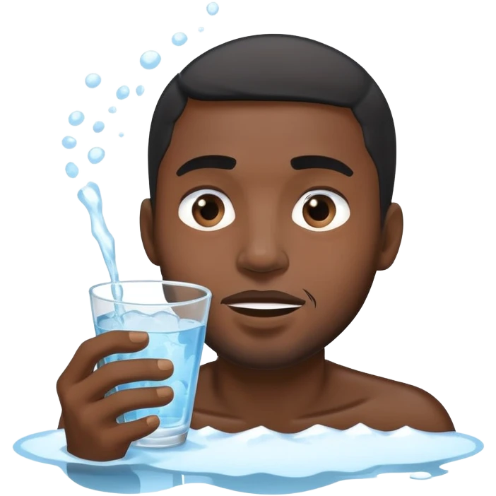 Black man dipping face in ice water emoji