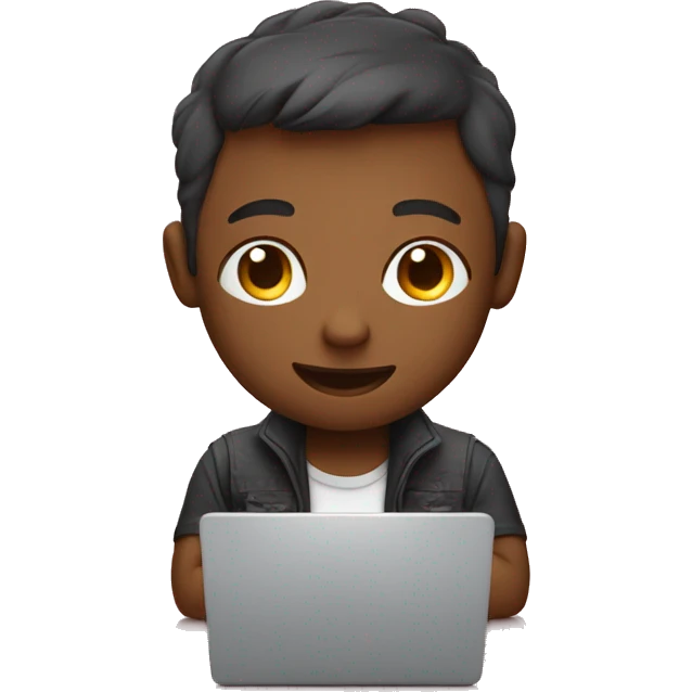 Cute programmer on his laptop emoji