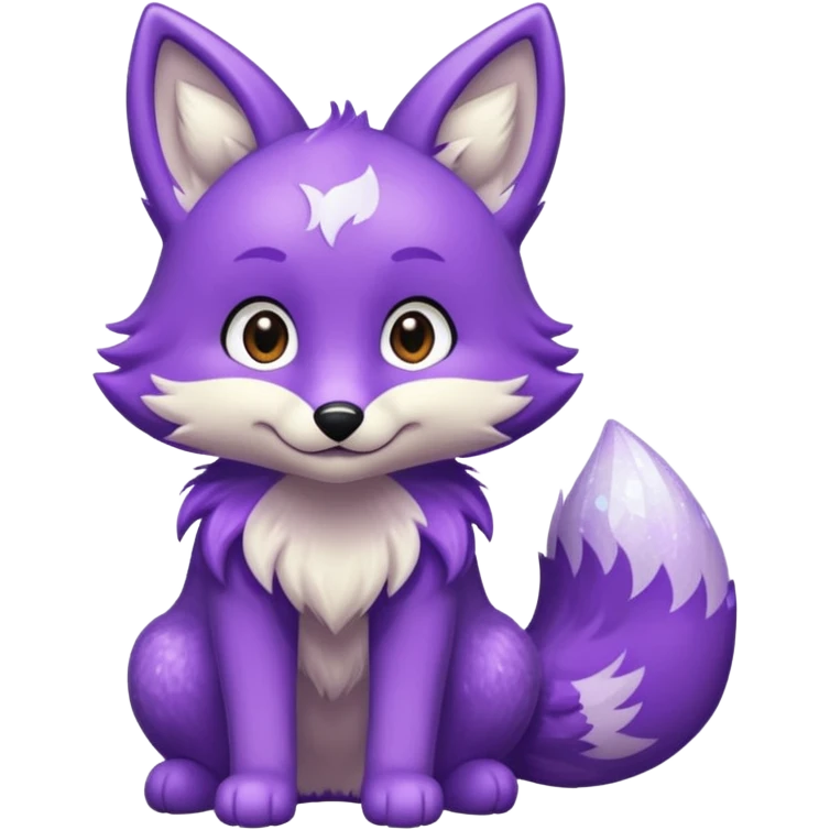 glitter purple and cian fox emoji