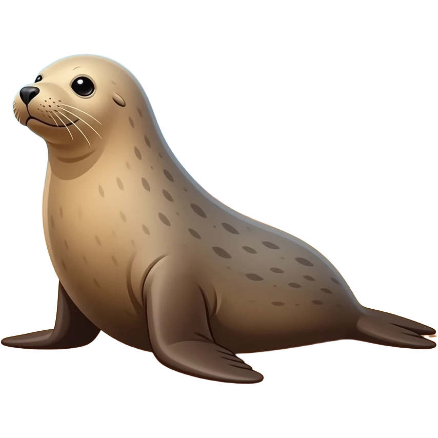a Picture of a seal the whole entrire backround is the desert emoji