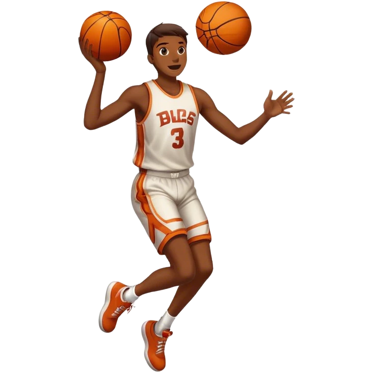 Jumping emoji while holding basketball  emoji