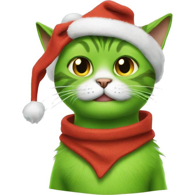 cat wearing grinch costume emoji