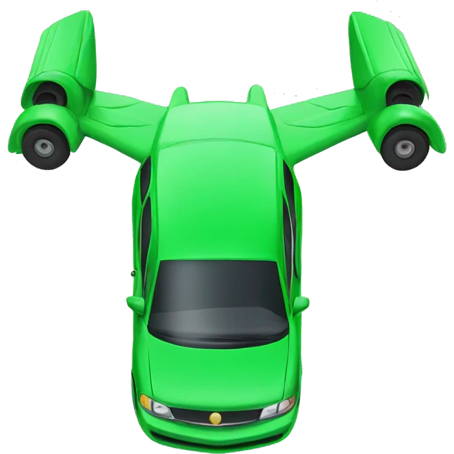 Green flying car emoji