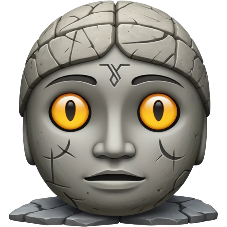 ancient Slavic idol, stone texture, emoji style emoji