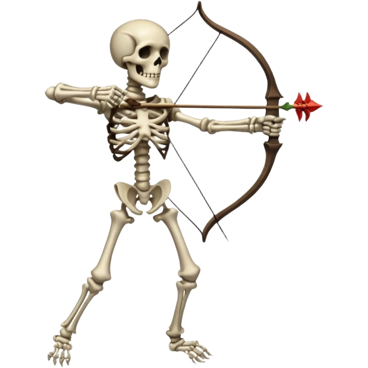 create a dnd style skeleton_archer.png with a bow using 48x48 pixels size emoji