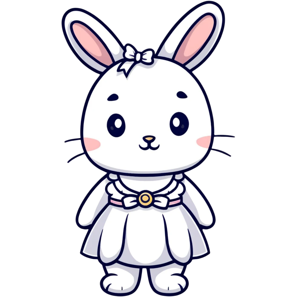 cute bunny in fancy evening dress or gown emoji