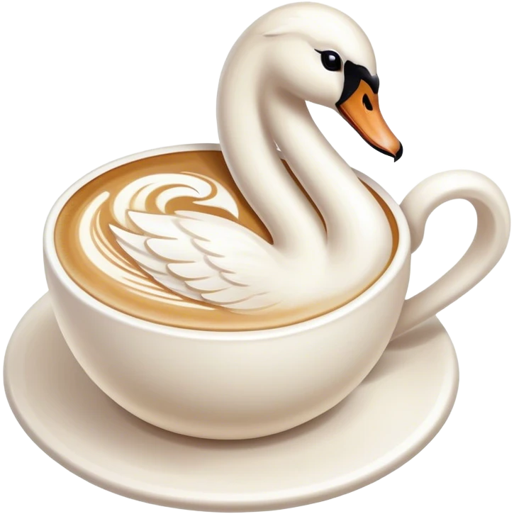 Swan shape latte art emoji