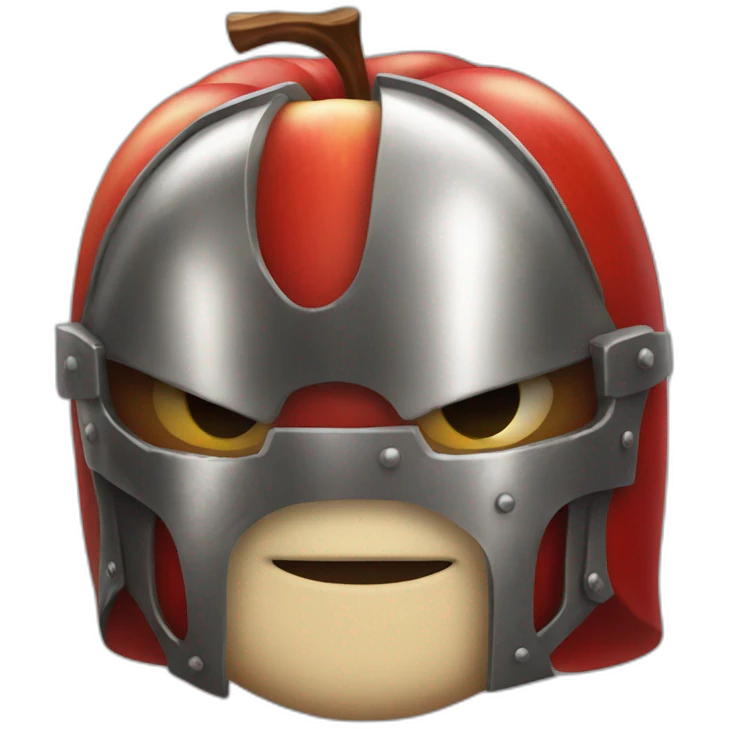 smiling red apple in knight armor emoji