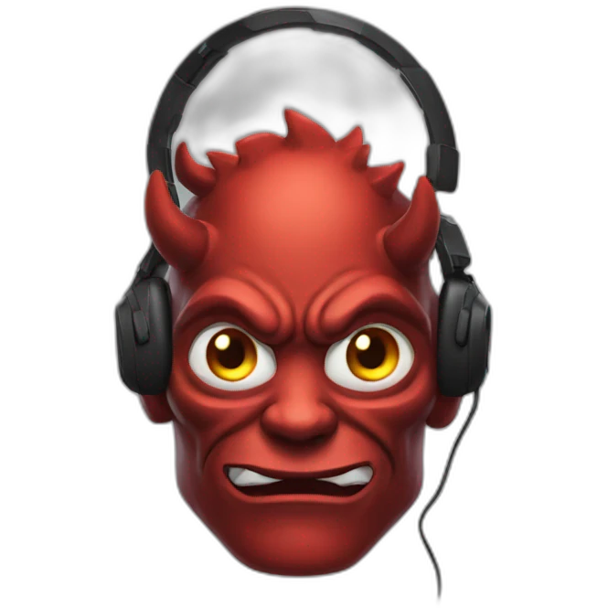 Demon with gaming headphone emoji