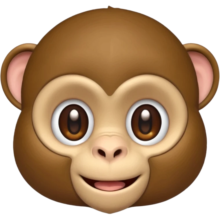 Cute 2.5D shading Graphics. Front View Monkey. emoji