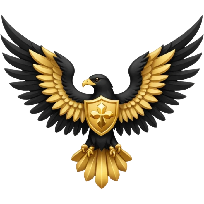 holy saint emblem with black wings emoji