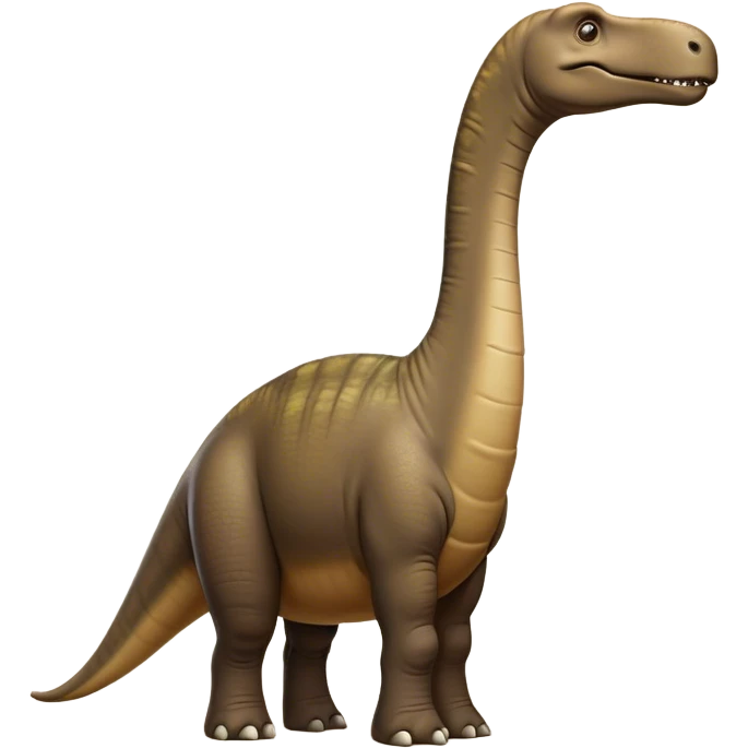 Cinematic Noble Brontosaurus Portrait Emoji, Poised and majestic, with a colossal, elongated neck stretching gracefully from a massive, sturdy body draped in warm, earthy tones, a gentle, wise face with soft, observant eyes, and a long, elegant tail, Simplified yet grandly defined features, highly detailed, glowing with a soft, ancient luminescence, high shine, intelligent and serene, stylized with an air of prehistoric grandeur, focused and calm, soft glowing outline, capturing the essence of a watchful and confident Brontosaurus that appears ready to loom out of the screen with effortless majesty! emoji
