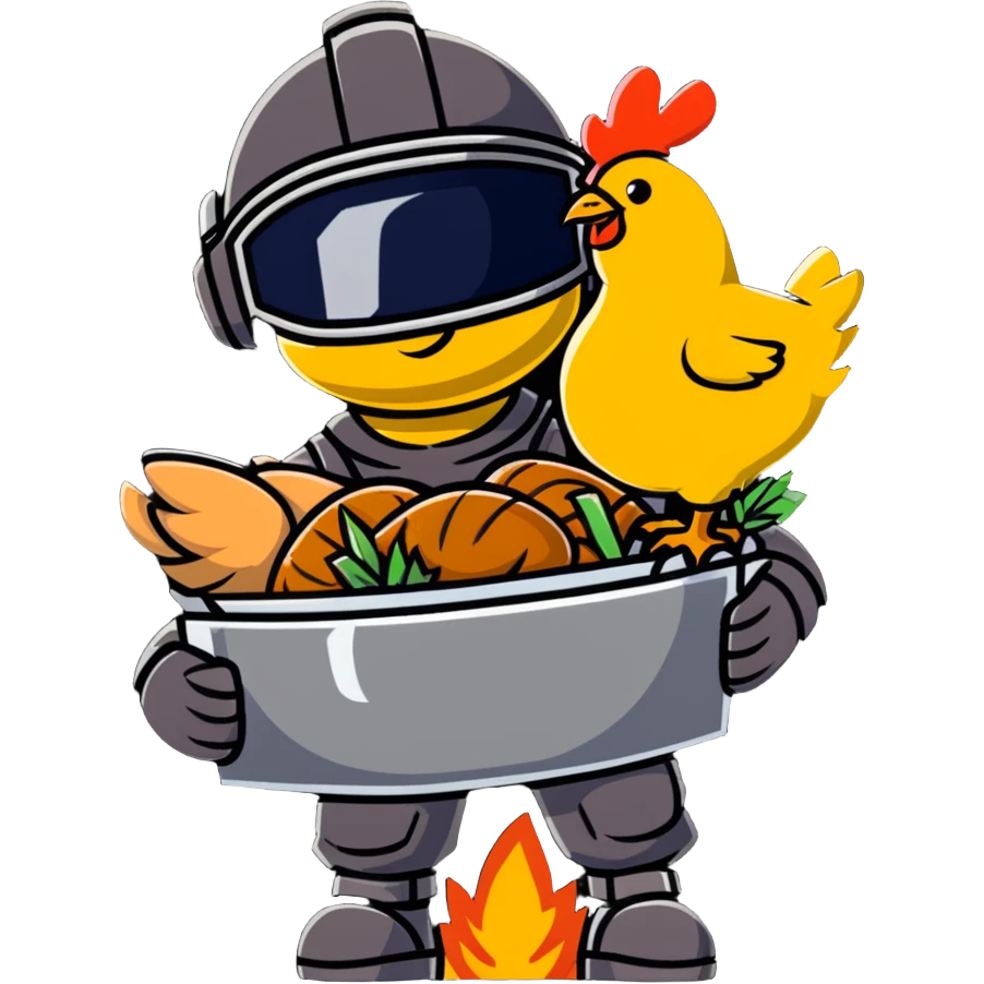 PUBG player with Level 3 helmet celebrating with roasted chicken dinner trophy emoji