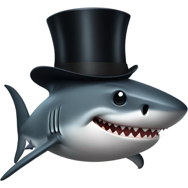 shark with top hat emoji