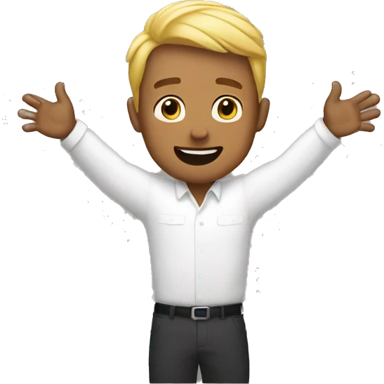 A Guy opening arms  emoji