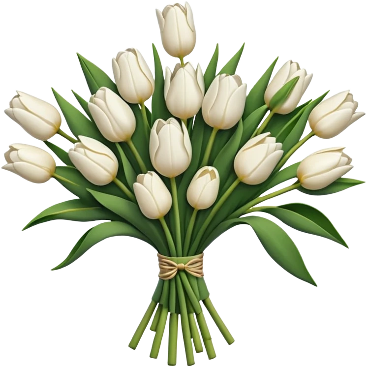 White tulips sticks together emoji