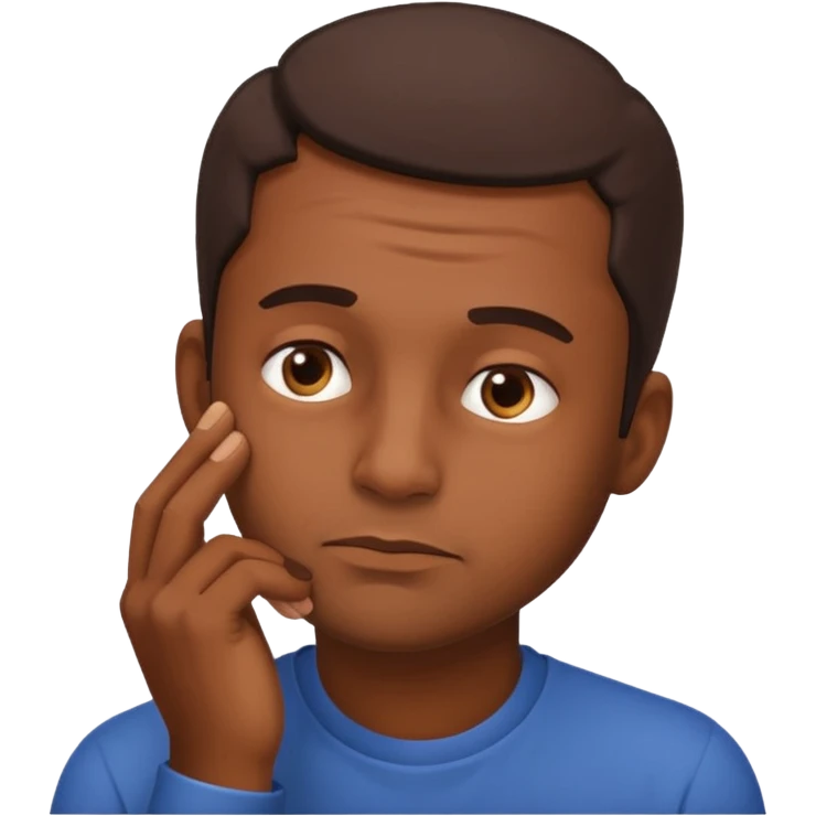 man rubbing chin in thought default emoji emoji