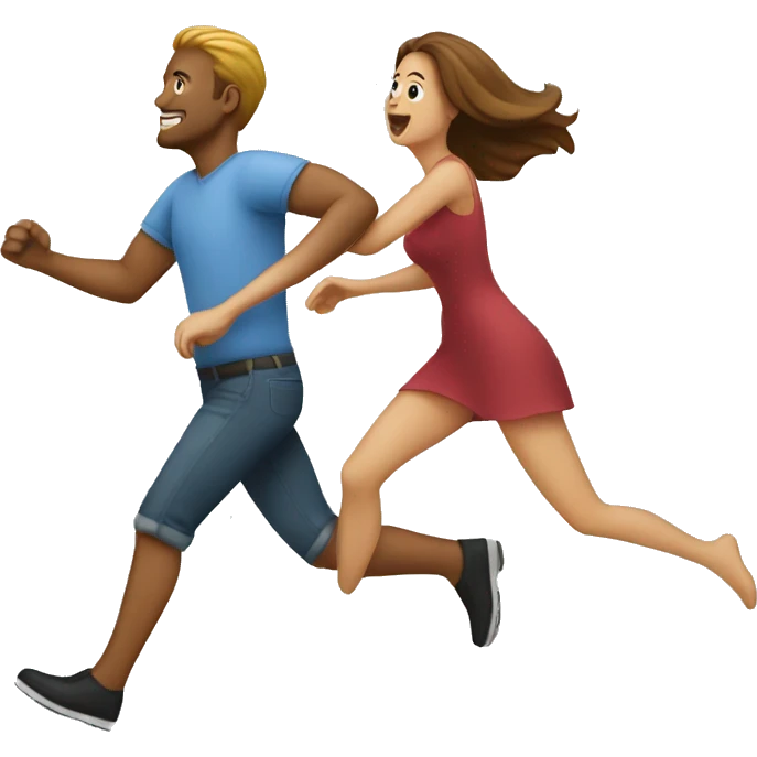 Woman chasing man  emoji