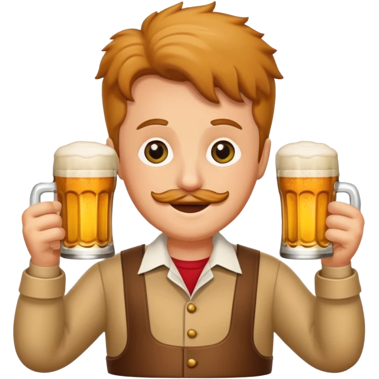 Schnitzel mit einem Bier in der hand emoji