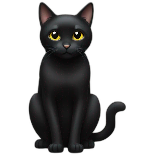 Black cat waiting for food emoji